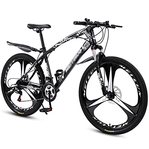 Bicicletas de montaña : FBDGNG Bicicleta MTB 26 pulgadas Ruedas Mountain Bike Marco de acero de alto carbono 21 / 24 / 27 velocidad con frenos de disco (tamaño 24 velocidades, color: negro)