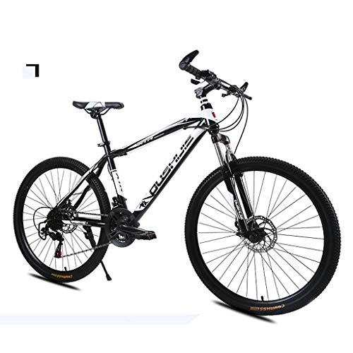 Bicicletas de montaña : Frenos de Disco de Bicicleta de Velocidad Variable de 21 velocidades y 26 Pulgadas Amortiguador Horquilla Delantera Bicicleta de montaña, White
