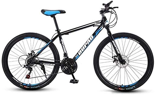 Bicicletas de montaña : FXMJ Bicicleta de montaña Bicicleta de Velocidad Variable múltiple Adulto 24 / 26 Pulgadas Adulto Hombres y Mujeres Viaje MTB Bicicleta Doble Freno de Disco, Negro Azul, 21 Speed, 26 Inch