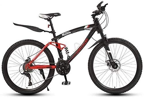 Bicicletas de montaña : GQQ Bicicleta de Velocidad Variable, Montaa para Hombre Adulto, Bicicleta Todo Terreno, Frenos de Disco Doble Bicicletas de Playa para la Nieve, Cuadro de Acero de Alto Carbono, C, 24 Velocidades, un