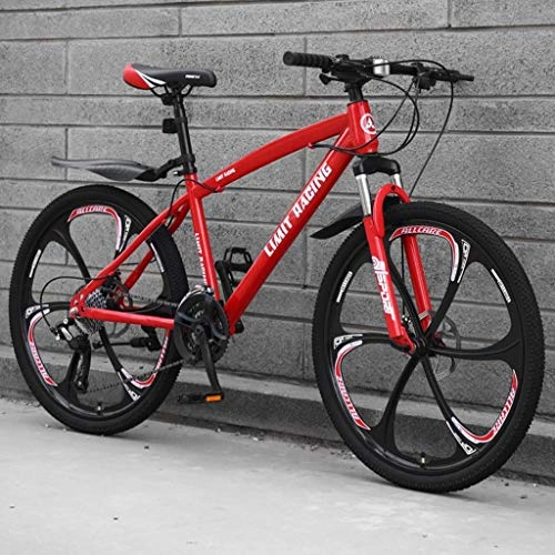 Bicicletas de montaña : GXQZCL-1 Bicicleta de Montaa, BTT, 26" Bicicleta de montaña, Marco de Acero al Carbono Bicicletas de montaña, Doble Disco de Freno y suspensin Delantera MTB Bike (Color : B, Size : 24-Speed)