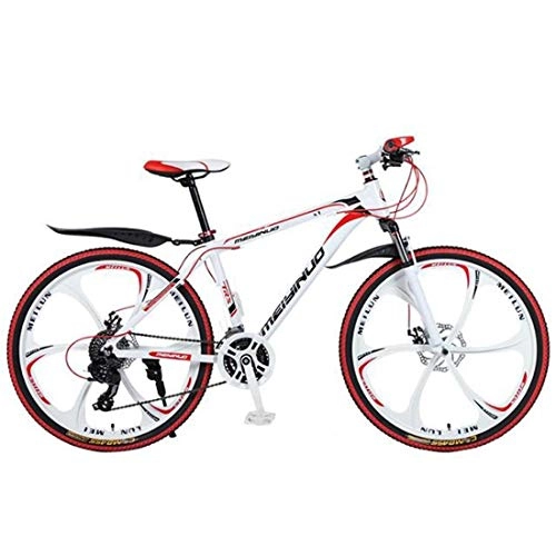 Bicicletas de montaña : GXQZCL-1 Bicicleta de Montaa, BTT, 26" Bicicletas de montaña, Bicicletas Marco Ligero de aleacin de Aluminio, Doble Disco de Freno y suspensin Delantera MTB Bike (Color : White, Size : 24 Speed)