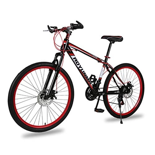 Bicicletas de montaña : GXQZCL-1 Bicicleta de Montaa, BTT, 26" Marco de la Bicicleta de montaña, Acero al Carbono Bicicletas de montaña, Doble Freno de Disco Delantero y Tenedor, 21 de Velocidad MTB Bike (Color : Red)