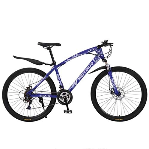 Bicicletas de montaña : GXQZCL-1 Bicicleta de Montaa, BTT, Bicicleta de montaña, 26" Marco de Acero al Carbono Bicicletas Ravine, Doble Disco de Freno Delantero Suspensin MTB Bike (Color : Blue, Size : 21 Speed)
