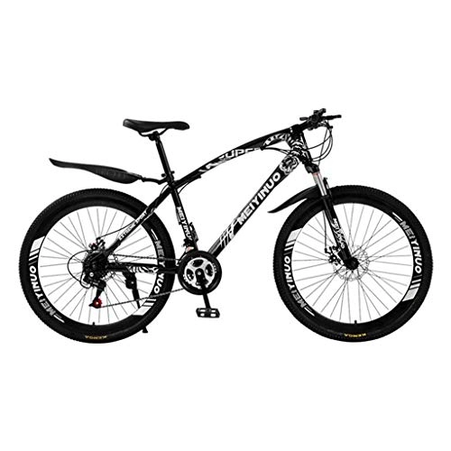 Bicicletas de montaña : GXQZCL-1 Bicicleta de Montaa, BTT, Bicicletas de montaña for Hombre / Bicicletas, suspensin Delantera y Doble Freno de Disco, Ruedas de 26 Pulgadas MTB Bike (Color : Black, Size : 21-Speed)
