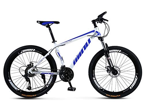 Bicicletas de montaña : H-LML Bicicleta de montaña para adultos, de 26 pulgadas / 24 velocidades, de una sola rueda, de velocidad variable, para hombres y mujeres, de absorción de golpes, color azul