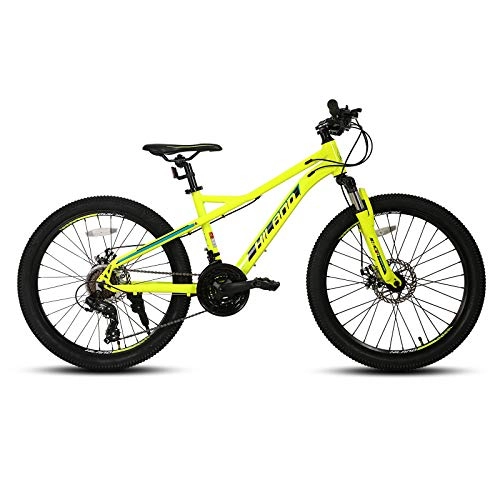 Bicicletas de montaña : Hiland Bicicleta de montaña de 26 pulgadas, 21 velocidades, juvenil, con horquilla de suspensión, Urban Commuter City, color amarillo