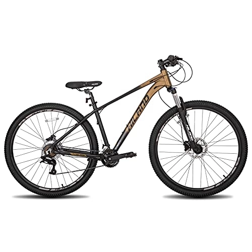 Bicicletas de montaña : HILAND Bicicleta de Montaña de 29 Pulgadas 16 Velocidadescon Freno de Disco Hidráulico y Horquilla de Suspensión, Color Negro