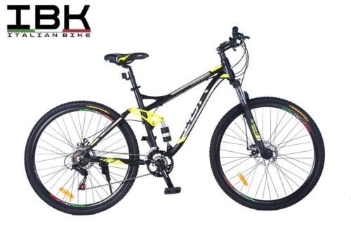Bicicletas de montaña : IBK - Bicicleta 29 Tornado Shimano 21 V, Frenos de Disco, Color Negro y Amarillo