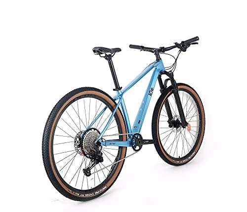 Bicicletas de montaña : ICE Bicicleta de montaña MT10 Cuadro de Fibra de Carbono, Rueda 29', monoplato, 12V (Azul, 17')