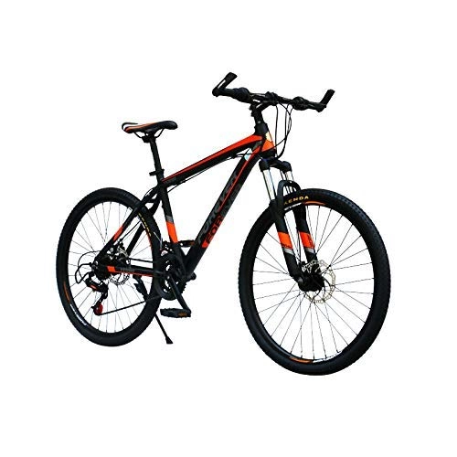 Bicicletas de montaña : Implicitw 26 pulgadas marco de aleación de aluminio 24 velocidades doble freno de disco bicicleta de montaña negro naranja-24 velocidades negro naranja_26 pulgadas