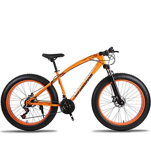 Bicicletas de montaña : JAEJLQY Bicicleta de Montaa de 7 / 21 / 24 / 27 velocidades de 26 / 20 Pulgadas de Acero o Marco de Aluminio Rojo y Negro aviable MTB, Orange+26in, 24