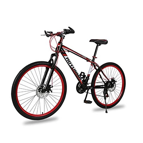 Bicicletas de montaña : JAEJLQY Bicicleta de Montaña 26 ''BMX Bicicleta Estilo Libre de Acero Bicicleta de Doble calibrador de Freno de bicicleta-21 velocidades, Rojo