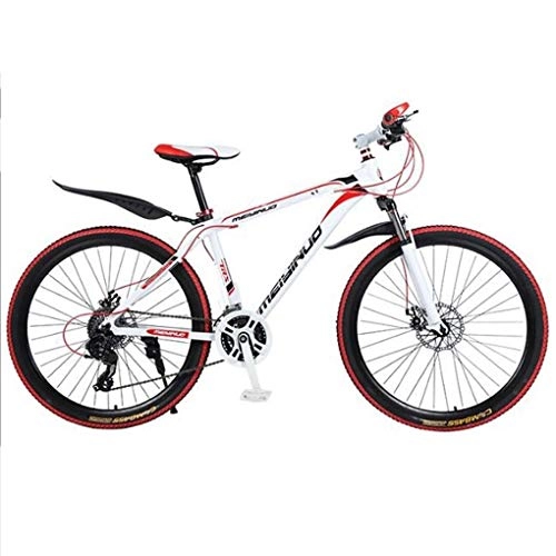 Bicicletas de montaña : JLASD Bicicleta Montaña 26" Bicicletas De Montaña, Ligero De Aleación De Aluminio Cuadro De La Bicicleta, Doble Disco De Freno Y Suspensión Delantera (Color : White, Size : 27 Speed)