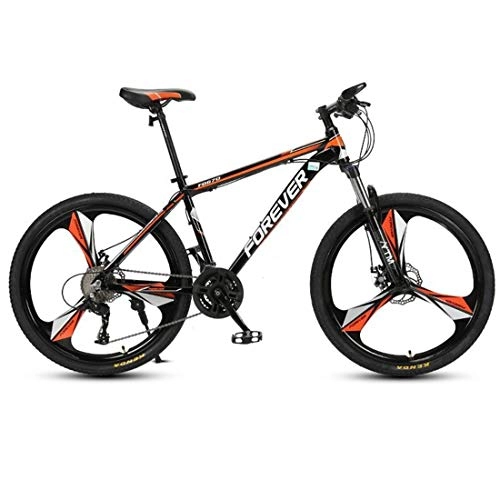 Bicicletas de montaña : JLASD Bicicleta Montaña Bicicleta de montaña, 26 Pulgadas de Carbono Marco de Acero Bicicletas Duro-Cola, Doble Disco de Freno y suspensión Delantera, 24 de Velocidad (Color : Orange)