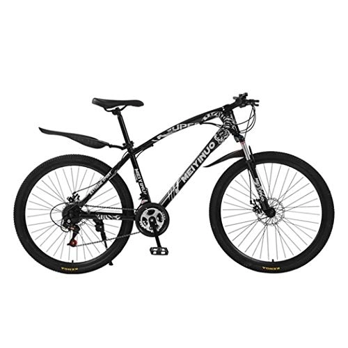 Bicicletas de montaña : JLASD Bicicleta Montaña Bicicleta De Montaña, 26 Pulgadas Marco De La Rueda De Acero Al Carbono Bicicletas De Montaña, con Doble Disco De Freno Y Frente Tenedor (Color : Black, Size : 21-Speed)