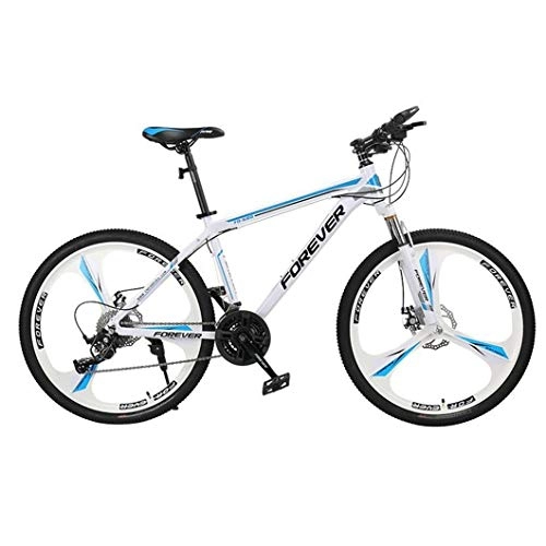 Bicicletas de montaña : JLASD Bicicleta Montaña Bicicleta De Montaña, Marco De Aleación De Aluminio, Hombres Mujeres 26 Pulgadas Rueda / mag, Doble Disco De Freno Y Suspensión Delantera (Color : White, Size : 30 Speed)