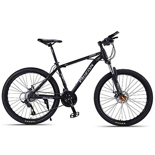 Bicicletas de montaña : JLASD Bicicleta Montaña Bicicletas De Montaña De 26" Pulgadas Marco De MTB 24 / 27 Velocidad De Acero Al Carbono Suspensión Delantera Freno De Disco (Color : Black, Size : 24speed)