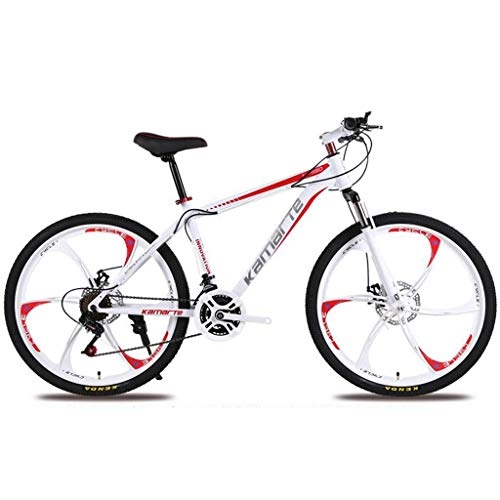 Bicicletas de montaña : JLASD Bicicleta Montaña Bicicletas De Montaña Unisex 26 '' Estructura Ligera De Acero Al Carbono 21 / 24 / 27 Velocidad del Disco De Freno Delantero Suspensión (Color : Red, Size : 24speed)