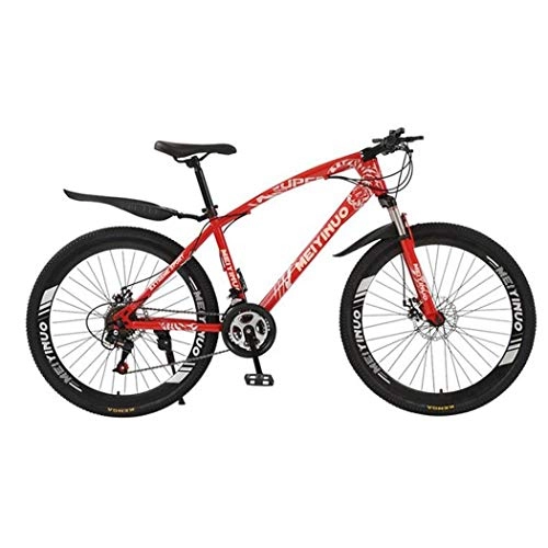 Bicicletas de montaña : JLASD Bicicleta Montaña Hombres MTB / Mujeres Bicicletas, Suspensión Delantera De Doble Freno De Disco, Ruedas De 26 Pulgadas (Color : Red, Size : 21-Speed)