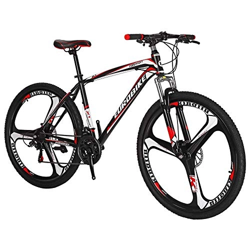 Bicicletas de montaña : jooe Bicicletas De Montaña, para Adultos MTB Trail Bike, 27.5"21speed ​​duai Disc Brake, Red