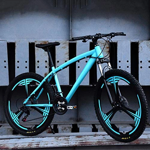 Bicicletas de montaña : KNFBOK bicis de montaña mujer Adulto de 21 velocidades bicicleta de campo a través de 26 pulgadas de una rueda de bicicleta de montaña coche de estudiante para hombres y mujeres rueda de tres cuchillas Azul