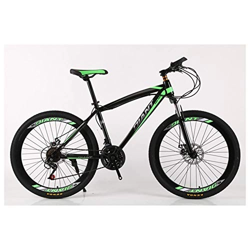 Bicicletas de montaña : KXDLR Bicicleta De Montaña Unisex / Bicicletas 26 '' De Peso Ligero De La Rueda De Acero Al Carbono De Alta Frame 21-30 Plazos De Envío Shimano Freno De Disco, 26", Verde, 24 Speed