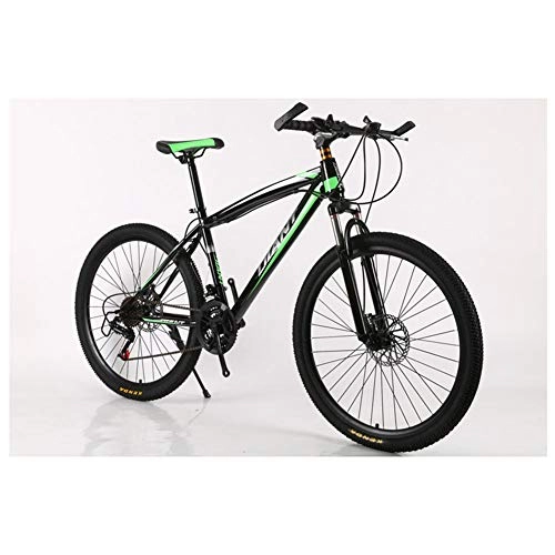 Bicicletas de montaña : KXDLR Bicicletas De Montaa Bicicletas 21-30 Velocidades Shimano Marco De Acero De Alto Carbono De Doble Freno De Disco, Verde, 21 Speed
