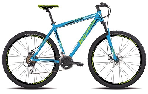 Bicicletas de montaña : Legnano – Bicicleta 605 Andalo con ruedas de 29 pulgadas (73, 66 cm) y disco de 21 velocidades - Talla: 44 - Color: azul (bicicleta MTB con suspensión)
