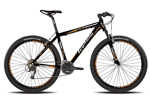 Bicicletas de montaña : Legnano - Bicicleta 610 Val Gardena de 29 pulgadas, disco de 21 velocidades. Talla 46. Color negro y naranja (bicicleta de montaña con amortiguación)