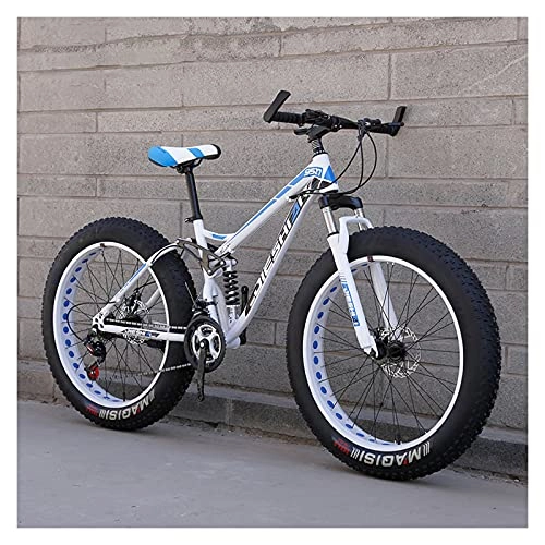 Bicicletas de montaña : LHQ-HQ 26"Ruota Fat Tire Mountain Bike 4" Pneumatici larghi Shimanos 27 velocità Dual Disc Brake Dual-Sospensione Bicicletta per adulti, B