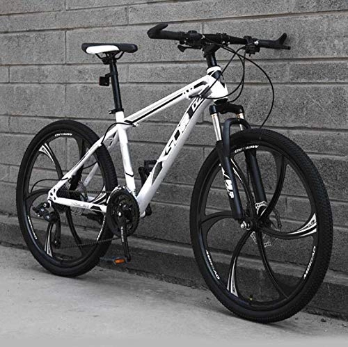 Bicicletas de montaña : LJLYL Bicicleta de montaña para Adultos, Bicicleta MTB rígida de Acero con Alto Contenido de Carbono, Horquilla Delantera amortiguadora, Freno de Doble Disco, E, 26 Inch 27 Speed