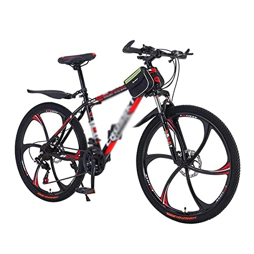 Bicicletas de montaña : LZZB Bicicleta de montaña, Marco de Acero al Carbono de 21 velocidades, Ruedas de 26 Pulgadas, Freno de Disco, para senderos, senderos y amp; Montañas / Rojo / 21 velocidades