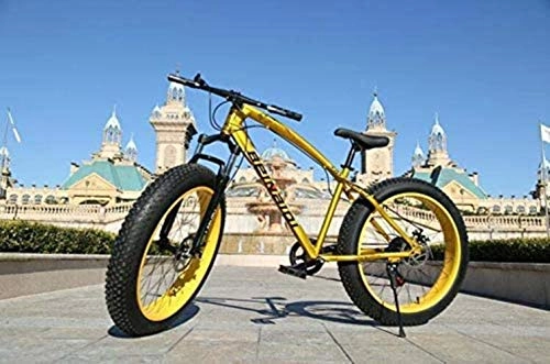 Bicicletas de montaña : MJY Bicicleta Hardtail Mountain Bikes, freno de disco doble Fat Tire Bike Cruiser, marco de acero de alto carbono, bicicleta de asiento ajustable, tamaño: 26 pulgadas 21 velocidad 6-27, 26 pulgadas 21