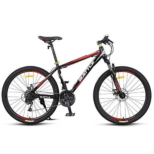 Bicicletas de montaña : MJY Bicicletas de montaña de 24 velocidades, bicicleta de cola rígida con marco de acero de alto carbono para adultos de 26 pulgadas, bicicleta de montaña todo terreno para hombres, rojo