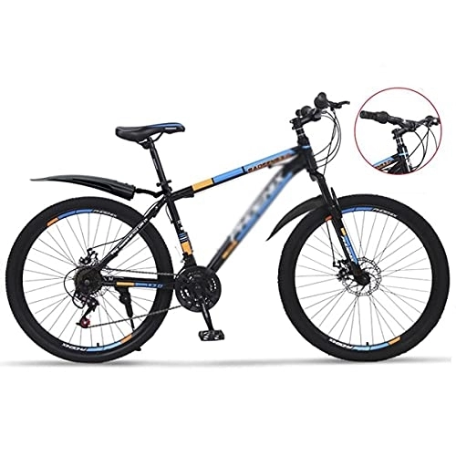 Bicicletas de montaña : MQJ Bicicleta de Montaña 24 Velocidad de 26 Pulgadas Ruedas Dual Disco Frenos para la Bicicleta de Suspensión Delantera para Hombre Adecuado para Hombres Y Mujeres Entusiastas de Ciclismo / Azul / 24 Vel