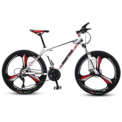 Bicicletas de montaña : N / B Bicicleta de montaña con horquilla delantera que absorbe los golpes, freno de disco dual, ruedas de 26 pulgadas, 27 velocidades, para desplazamientos al aire libre