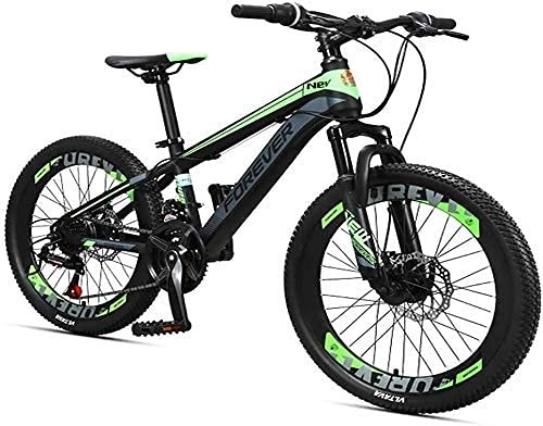 Bicicletas de montaña : N&I Bicicleta de montaña para niños, 24 velocidades, doble disco, freno de montaña, cuadro de acero de alto carbono, para niñas, color rojo