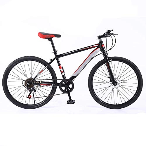 Bicicletas de montaña : ndegdgswg Bicicleta de montaña, 26 pulgadas, 7 velocidades, ligera, de doble choque, aleación de aluminio, de 26 pulgadas, 7 velocidades, color negro y rojo