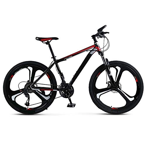 Bicicletas de montaña : ndegdgswg Bicicleta de montaña, 26 pulgadas, freno de disco doble, freno de disco, 26 pulgadas, 26 pulgadas, 24 velocidades, Oneround3 cuchillos, color negro y rojo