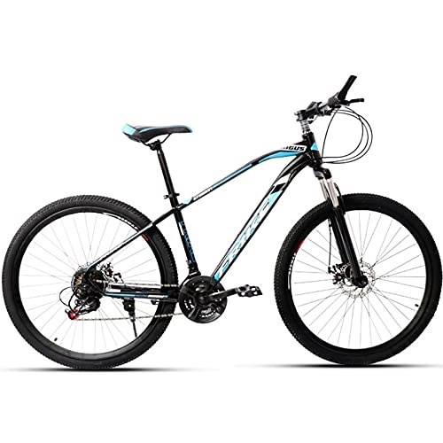 Bicicletas de montaña : PBTRM Bikes Bicicleta Montaña Rígida 29 Pulgadas MTB 21 Velocidades, Marco Acero Carbono, Frenos Disco Doble, Bicicleta Carreras Velocidad Variable para Adolescentes / Adultos, Black Blue