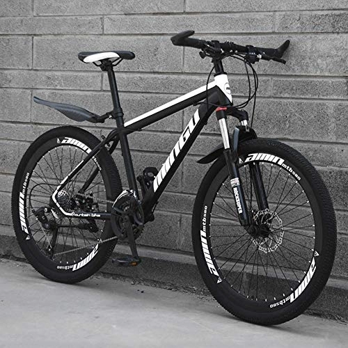 Bicicletas de montaña : Relaxbx Bicicleta de montaña, Cuadro de Acero al Carbono 27-Shiftable Bicycle Adult Outdoor Cross Country Bicycle, Blanco, 26 Pulgadas