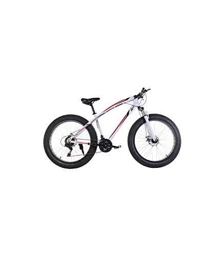 Bicicletas de montaña : Riscko Bicicleta Fat Bike Todoterreno con Ruedas de 26x4 Pulgadas antipinchazos y Cambio Shimano Color Blanco