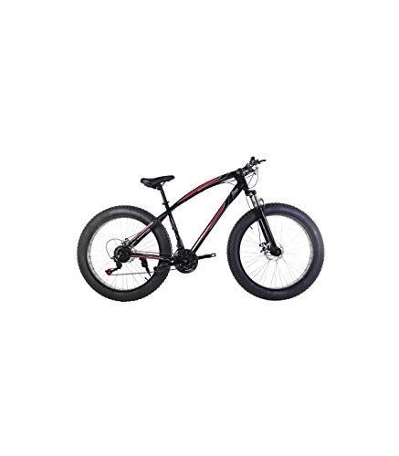 Bicicletas de montaña : Riscko Bicicleta Fat Bike Todoterreno con Ruedas de 26x4 Pulgadas antipinchazos y Cambio Shimano Color Negro