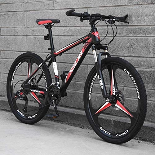 Bicicletas de montaña : Suspensión Delantera Bicicleta de montaña Marco Ligero de Acero al Carbono Frenos de Disco mecánicos desplazables de 24 velocidades, C, 26 Pulgadas