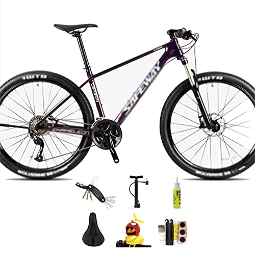 Bicicletas de montaña : WANYE 27 Velocidades 27.5 Pulgadas Bicicleta De Montaña Aleación De Aluminio Y Acero con Alto Contenido De Carbono con Bolsa De Regalo De Lujo, Llanta 2.1, Bicicletas para purple-27 Speed