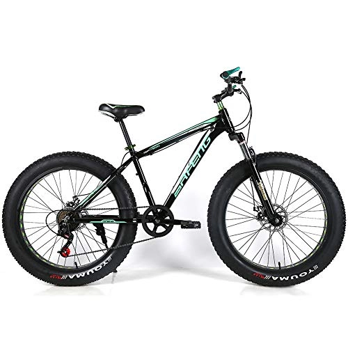 Bicicletas de montaña : YOUSR Bicicleta de montaña Fat Bike Bicicletas de montaña Shimano Unisex's Green 26 Inch 24 Speed