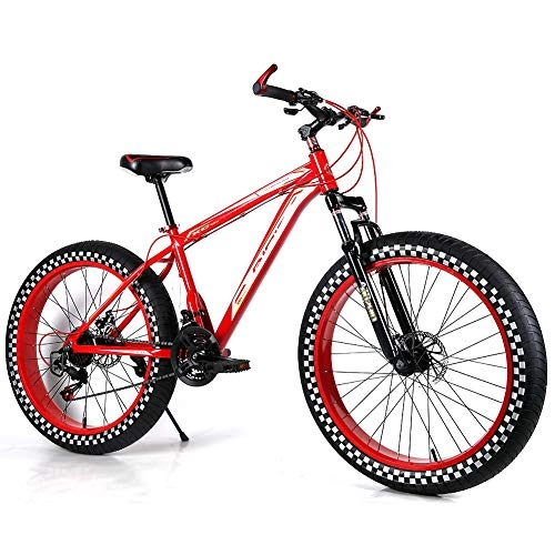 Bicicletas de montaña : YOUSR Bicicletas de montaña Bicicleta de Nieve Bicicletas de montaña 21 / 24 velocidades Unisex Red 26 Inch 30 Speed