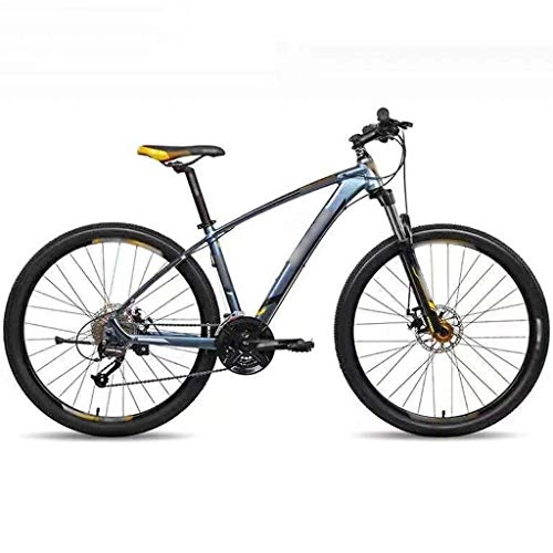 Bicicletas de montaña : YXFYXF Bicicleta de montaña de aleación de Aluminio Ligero de Doble suspensión, Bicicleta, MTB de 27 velocidades con Ruedas de 27.5 Pulgadas, Doble DIS (Color : Gray+Yellow, Size : 27.5 Inches)