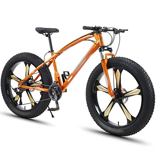 Bicicletas de montaña : YXFYXF Bicicletas de montaña al Aire Libre de Doble suspensión, Hombres Adultos y Mujeres Variable Bicicletas, 4.0 neumáticos súper Anchos, Cinco-k (Color : Orange, Size : 30-Speed)